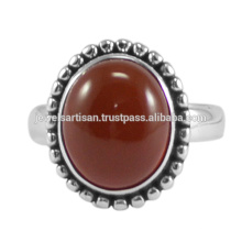 Joyería natural del anillo de la plata esterlina de la piedra preciosa 925 del ónix rojo